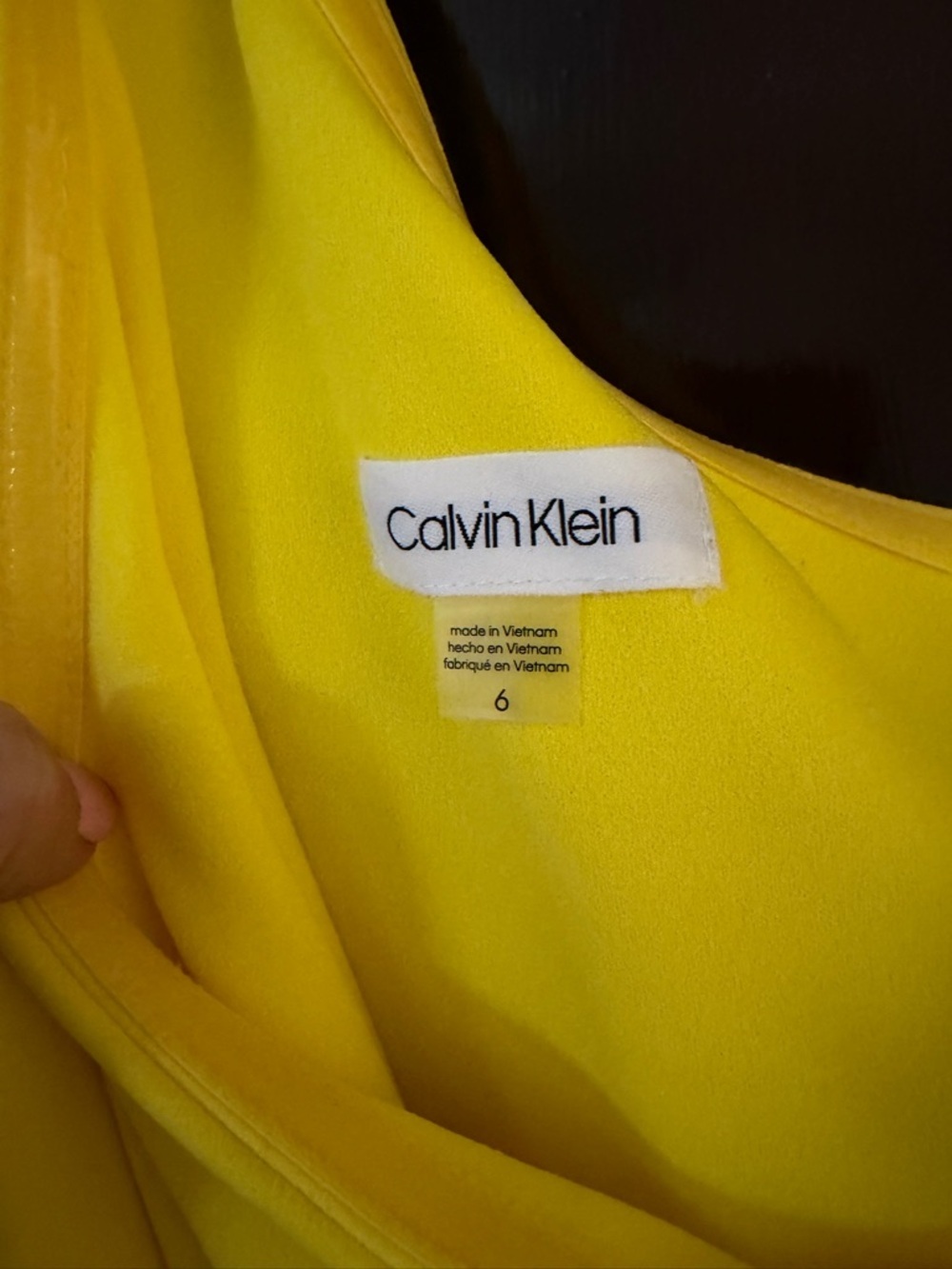 Calvin Klein Bright Yellow Wrap Maxi Dress - Picture 2 of 7